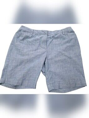 Talbots Womens's Light Blue Chambray 100% Cotton Bermuda Shorts (SIZE:16w)